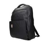 Piquadro, Homme, Sacs, Noir, Taille: ONE Size Sac à dos en cuir noir avec plusieurs compartiments