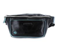 Piquadro, Homme, Sacs, Noir, Taille: ONE Size Sac Bandoulière en Cuir Noir avec Fermeture Éclair