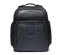 PIQUADRO Ili Sac à dos en cuir avec poche PC arrière porte PC, bleu, Taglia unica, Professionnel