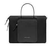 Piquadro Lyra Attaché-case Cuir véritable 42 cm Compartiment ordinateur avec soufflet d'extension noir
