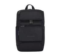 PIQUADRO Macbeth - Sac à Dos de Taille Moyenne en Cuir et Tissu pour Pc de 14"