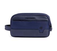 Piquadro Trousse de Toilette en Tissu recyclé Homme Cuir et Tissu Bleu