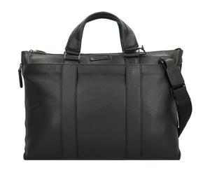 Piquadro Modus Attaché-case Cuir véritable 42 cm Compartiment ordinateur avec soufflet d'extension noir
