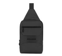 PIQUADRO, Mono sling bag in recycled fabric with iPad® compartment anti-theft cable and RFID anti-fraud protection, NOIR, Noir, Taglia unica, Sports