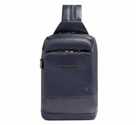 Piquadro Monospalla sac à bandoulière en cuir 31 cm bleu