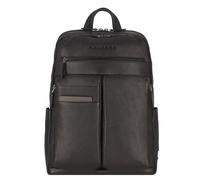 Piquadro Paavo Daypack Cuir véritable 43 cm Compartiment ordinateur noir