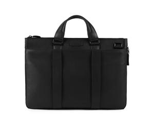 Piquadro - Petit cartable expansible porte-ordinateur - Homme - Sacs - Noir - Taille: ONE Size