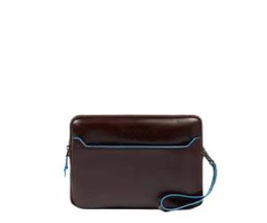 Piquadro - Pochette Carrée Bleue - Homme - Sacs - Brun - Taille: ONE Size