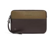 Piquadro - Pochette Carrée Noire en Cuir - Homme - Sacs - Brun - Taille: ONE Size