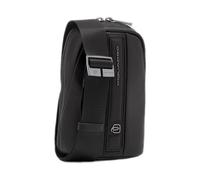 Piquadro - Pochette de cou en cuir avec emplacement pour traqueur Bluetooth - Homme - Sacs - Noir - Taille: ONE Size