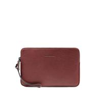 PIQUADRO - Pochette Homme Cuir Fermeture Zippée - Fauve
