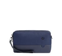 Piquadro Pochette Homme avec Deux Compartiments Homme Cuir et Tissu Bleu