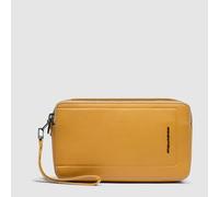 Piquadro Pochette Homme avec Deux Compartiments Homme Cuir Jaune