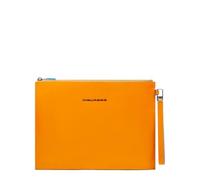 PIQUADRO - Pochette Homme Tablette Cuir Dragonne - Blue Square - Jaune