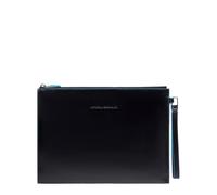 PIQUADRO - Pochette Homme Tablette Cuir Dragonne - Blue Square - Noir
