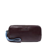 PIQUADRO - Pochette pour Homme à Trois Compartiments - Cuir de Haute qualité - Couleur Acajou - Unisexe