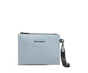 PIQUADRO - Pochette Résistante à l'eau en Tissu - Homme - Bleu Clair | Dragonne amovible, Format pratique, Usage quotidien
