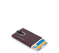 Porte-Cartes PIQUADRO Compact Portefeuille Bleu Carré Acajou - PP4825B2R-MO