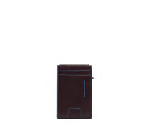 Piquadro Porte-Cartes Automatique avec Porte-DNI Rabattable Unisex Cuir Acajou