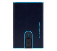 PIQUADRO Porte-cartes bleu foncé bleu clair pour homme - Blue Square Credit Card Case Slider RFID Night Blue 243463