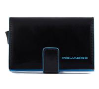 Piquadro - Porte-Cartes Blue Square RFID Cuir et Métal - Unisexe - Noir