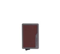 Piquadro - Porte-Cartes Homme en métal et Cuir - Couleur Marron Tabac - Design Fin
