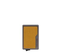 Piquadro - Porte-Cartes Homme en métal et Cuir - Jaune - Design Fin