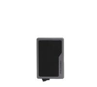 Piquadro - Porte-Cartes Homme en métal et Cuir - Noir - Design Fin