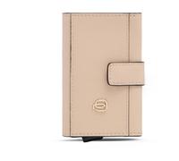 Piquadro Porte-Cartes Pop-up Automatique Femme métal et Cuir Beige/Cuir
