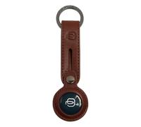 Piquadro - Porte-clés en cuir pour AirTag avec poche pour traceur - Homme - Accessoires - Brun - Taille: ONE Size