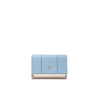 Piquadro Portefeuille à Trois Volets Femme, Petit Format Femme Cuir Bleu/Beige