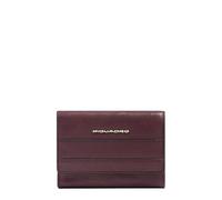 Piquadro Portefeuille à Trois Volets Femme, Petit Format Femme Cuir Bordeaux