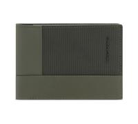 Piquadro - Portefeuille avec Porte-Documents en Cuir et Tissu - Homme -Vert | Protection anti-fraude RFID, Porte-monnaie, Logement cartes, Usage quotidien, Design élégant, Organisation complète