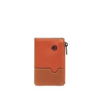 Piquadro Portefeuille Compact Pop-up avec Porte-Monnaie Homme Cuir et Tissu Orange/Cuir