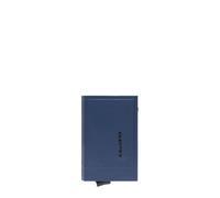 Piquadro Portefeuille Compact Pop-up avec Porte-Monnaie Homme métal et Cuir Bleu