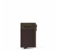 Piquadro Portefeuille Compact Pop-up avec Porte-Monnaie Homme métal et Cuir Verte/Bistre