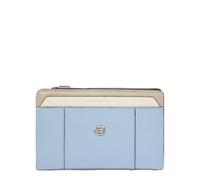 Piquadro Portefeuille Femme avec Porte-Monnaie Femme Cuir Bleu/Beige