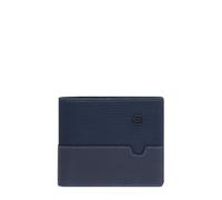 Piquadro Portefeuille Homme avec Porte-papiers Amovible Homme Cuir et Tissu Bleu