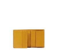 Piquadro Portefeuille Homme Vertical avec Porte-Monnaie Homme Cuir Jaune