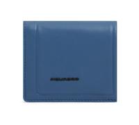Piquadro Portefeuille Homme Vertical avec Porte-Monnaie Homme Cuir Bleu Acier