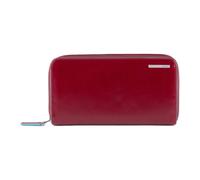 Piquadro - Portefeuille zippé bleu carré - Femme - Accessoires - Rouge - Taille: ONE Size