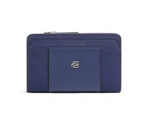 Piquadro Portefeuille Femme avec Porte-Monnaie Femme Cuir et Tissu Bleu