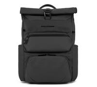 PIQUADRO, Roll-top backpack for computer and iPad® with bike helmet strap, sternum strap, anti-theft cable and RFID anti-fraud protection, NOIR, Noir, Taglia unica, 0