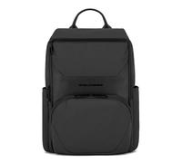 PIQUADRO Sac à dos cuir et tissu porte-PC 14,00", NOIR, Noir, M, 0