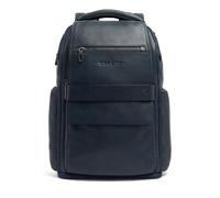 Piquadro Sac à dos de voyage avec ports USB et USB Type-C Homme cuir bleu acier