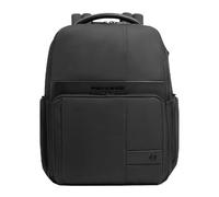 Piquadro Sac à dos extensible pour ordinateur 15,6" Homme cuir et tissu noir