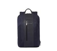 Piquadro Sac à dos mince pour ordinateur 15,6" Homme cuir et tissu bleu