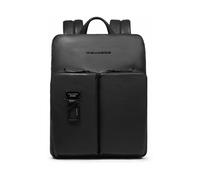 Piquadro - Sac à dos mince pour ordinateur et iPad® avec protections antichoc et Rfid- extensible - Homme - Sacs - Noir - Taille: ONE Size