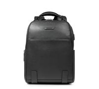 Piquadro - Sac à dos pour ordinateur portable 14 pouces pour homme - Cuir de haute qualité - Noir - Design élégant