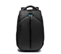 Piquadro Sac à dos pour ordinateur portable 15,6" avec 2 compartiments - en tissu et cuir végan - Noir
